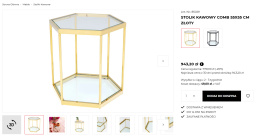 Stolik kawowy Comb 55x55 cm złoty – Kare Design