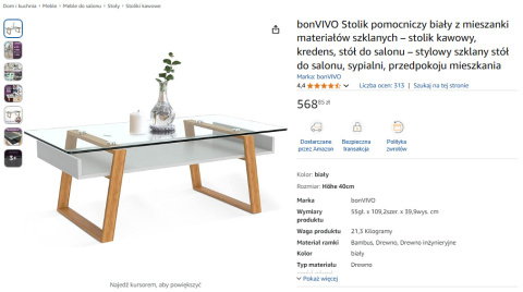 Stolik kawowy bonVIVO Stolik kawowy bonVIVO