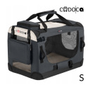 Transporter dla psa S 50x35x35 cm – Składany pojemnik transportowy z siatką, kocykiem i torbami