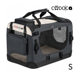 Transporter dla psa S 50x35x35 cm – Składany pojemnik transportowy z siatką, kocykiem i torbami
