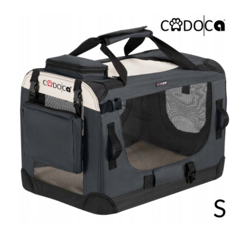 Transporter dla psa S 50x35x35 cm – Składany pojemnik transportowy z siatką, kocykiem i torbami Transporter dla psa S 50x35x35 cm – Składany pojemnik transportowy z siatką, kocykiem i torbami