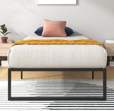 Zinus Lorelai – metalowe łóżko 100 x 200 cm, czarne Zinus Lorelai – metalowe łóżko 100 x 200 cm, czarne