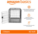 Amazon Basics Klatka dla Psa, Metalowa, Składana, Podwójne Drzwiczki