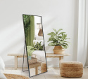 Americanflat Lustro na Nodze 55x150 cm Czarny - Duże Lustro do Sypialni i Salonu