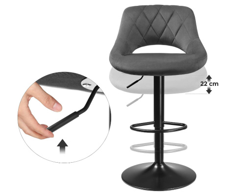 Hoker barowy SONGMICS – ciemnoszary, aksamit Hoker barowy SONGMICS – ciemnoszary, aksamit