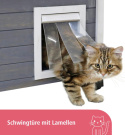 Kerbl Pet Rustica – Drewniany Domek dla Kota, Biały/Szary, 57 x 45 x 43 cm