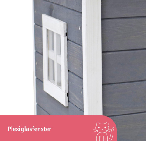 Kerbl Pet Rustica – Drewniany Domek dla Kota, Biały/Szary, 57 x 45 x 43 cm Kerbl Pet Rustica – Drewniany Domek dla Kota, Biały/Szary, 57 x 45 x 43 cm