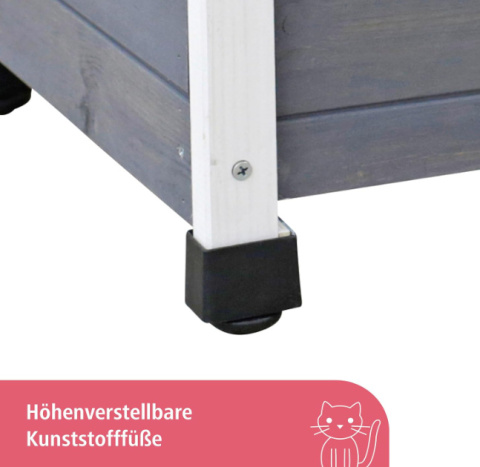 Kerbl Pet Rustica – Drewniany Domek dla Kota, Biały/Szary, 57 x 45 x 43 cm Kerbl Pet Rustica – Drewniany Domek dla Kota, Biały/Szary, 57 x 45 x 43 cm