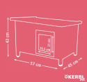 Kerbl Pet Rustica – Drewniany Domek dla Kota, Biały/Szary, 57 x 45 x 43 cm