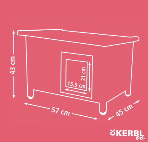 Kerbl Pet Rustica – Drewniany Domek dla Kota, Biały/Szary, 57 x 45 x 43 cm Kerbl Pet Rustica – Drewniany Domek dla Kota, Biały/Szary, 57 x 45 x 43 cm
