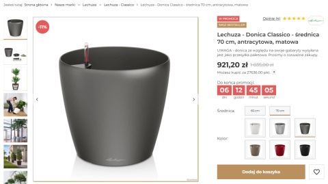 Lechuza Classico Color 70 – Donica „All-Inclusive” Szary Łupek Lechuza Classico Color 70 – Donica „All-Inclusive” Szary Łupek