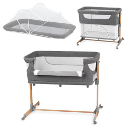 MoMi SMART BED – Łóżeczko 4w1, Szary, 55 x 95 cm