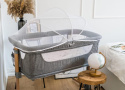 MoMi SMART BED – Łóżeczko 4w1, Szary, 55 x 95 cm