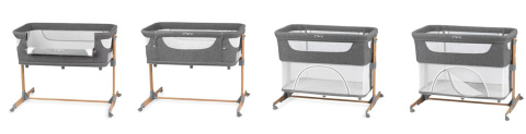 MoMi SMART BED – Łóżeczko 4w1, Szary, 55 x 95 cm MoMi SMART BED – Łóżeczko 4w1, Szary, 55 x 95 cm