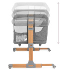 MoMi SMART BED – Łóżeczko 4w1, Szary, 55 x 95 cm