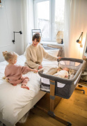 MoMi SMART BED – Łóżeczko 4w1, Szary, 55 x 95 cm
