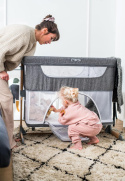 MoMi SMART BED – Łóżeczko 4w1, Szary, 55 x 95 cm