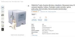 Mobiclinic® Pets – kuweta dla kota z daszkiem