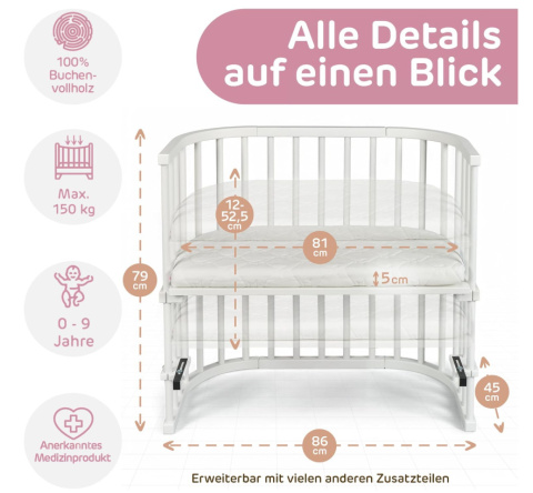 Babybay Oryginalne Łóżko Dostawiane z Litego Drewna Bukowego Babybay Oryginalne Łóżko Dostawiane z Litego Drewna Bukowego