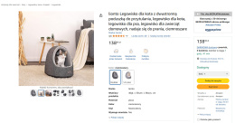 lionto – legowisko dla kota i psa z dwustronną poduszką, ciemnoszare