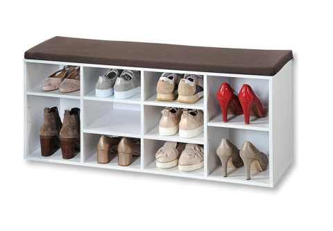 Kesper Szafka na Buty, Drewno Inżynieryjne, Biały/Brązowy, 103.5 x 48 x 29.5 cm Kesper Szafka na Buty, Drewno Inżynieryjne, Biały/Brązowy, 103.5 x 48 x 29.5 cm