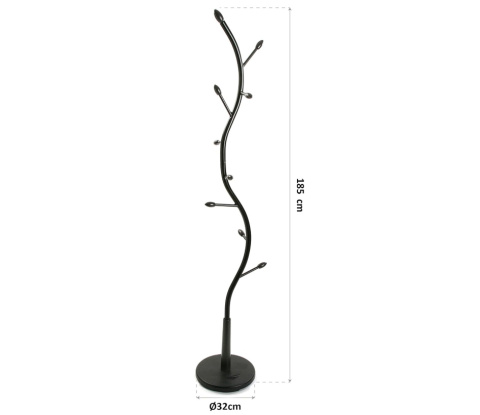Versa Swindon – minimalistyczny wieszak stojący na ubrania, czarny, metalowy Versa Swindon – minimalistyczny wieszak stojący na ubrania, czarny, metalowy
