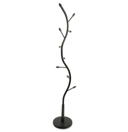 Versa Swindon – minimalistyczny wieszak stojący na ubrania, czarny, metalowy