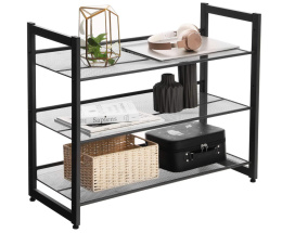 SONGMICS Regał na Buty Metalowy Czarny 3 Półki