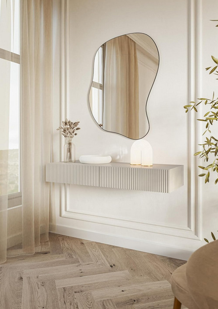 Selsey Veldio Wisząca Toaletka z 2 Szufladami, Szaro-Beżowa, 110 cm Selsey Veldio Wisząca Toaletka z 2 Szufladami, Szaro-Beżowa, 110 cm