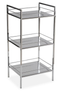 Versa Hannover – Szafka łazienkowa pomocnicza z 3 półkami, srebrna, 84 x 31 x 19 cm