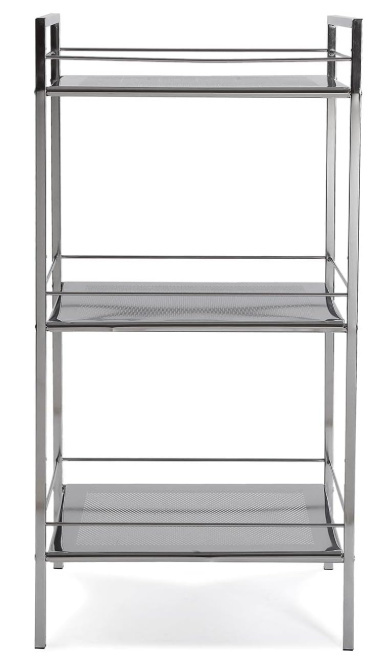 Versa Hannover – Szafka łazienkowa pomocnicza z 3 półkami, srebrna, 84 x 31 x 19 cm Versa Hannover – Szafka łazienkowa pomocnicza z 3 półkami, srebrna, 84 x 31 x 19 cm
