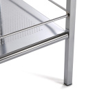 Versa Hannover – Szafka łazienkowa pomocnicza z 3 półkami, srebrna, 84 x 31 x 19 cm