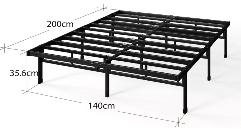 Zinus Justin – Metalowe łóżko 140 x 200 cm, czarne Zinus Justin – Metalowe łóżko 140 x 200 cm, czarne