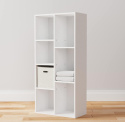Amazon Basics Regał z 7 Kwadratowymi Przegródkami Biały 50 x 24 x 106 cm