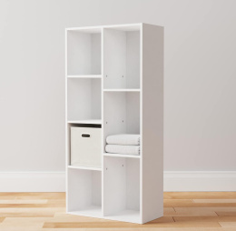 Amazon Basics Regał z 7 Kwadratowymi Przegródkami Biały 50 x 24 x 106 cm