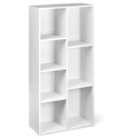 Amazon Basics Regał z 7 Kwadratowymi Przegródkami Biały 50 x 24 x 106 cm