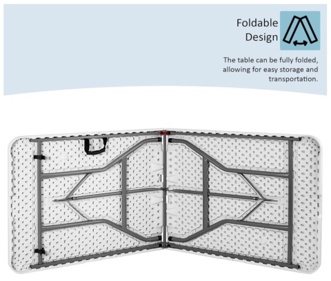 Home Vida 6ft Heavy Duty Składany Stół – Kempingowy, Bankietowy, Ogrodowy, z Uchwytem do Przenoszenia, Biały Home Vida 6ft Heavy Duty Składany Stół – Kempingowy, Bankietowy, Ogrodowy, z Uchwytem do Przenoszenia, Biały