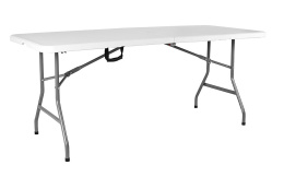 Home Vida 6ft Heavy Duty Składany Stół – Kempingowy, Bankietowy, Ogrodowy, z Uchwytem do Przenoszenia, Biały