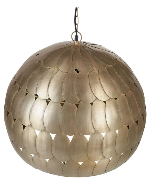 Lampa Wisząca HARANGI Beliani Metal Mosiądz Retro Klosz Sferyczny Lampa Wisząca HARANGI Beliani Metal Mosiądz Retro Klosz Sferyczny
