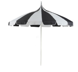 Parasol ogrodowy Beliani MINOA ⌀ 245 cm – czarno-biały, z aluminium