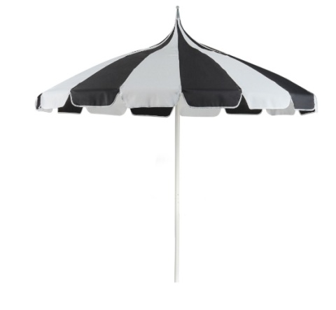 Parasol ogrodowy Beliani MINOA ⌀ 245 cm – czarno-biały, z aluminium