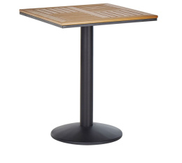 Stolik Bistro Beliani PALMI 60x60 cm Imitacja Drewna Brązowy Ogrodowy