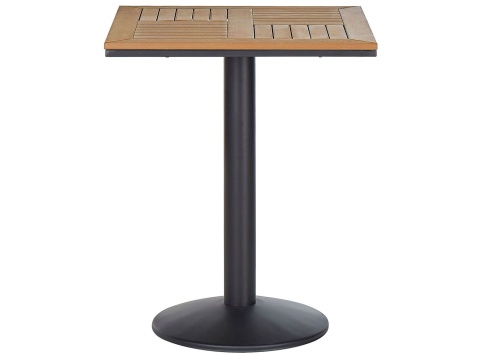 Stolik Bistro Beliani PALMI 60x60 cm Imitacja Drewna Brązowy Ogrodowy Stolik Bistro Beliani PALMI 60x60 cm Imitacja Drewna Brązowy Ogrodowy