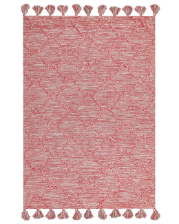 Dywan Bawełniany Beliani NIGDE 160 x 230 cm Czerwony z Frędzlami Etniczny