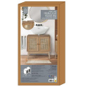 HOME DECO FACTORY Szafka Pod Umywalkę Bali Natural Crush 60 x 70 x 30 cm Brązowa