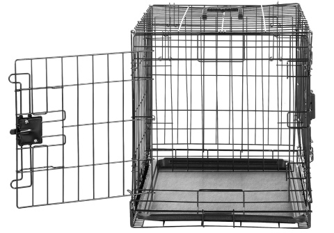 Amazon Basics Klatka dla Psów – Wytrzymała, Składana, Podwójne Drzwiczki, z Podstawką, 60,96 x 45,72 x 50,8 cm, Czarna Amazon Basics Klatka dla Psów – Wytrzymała, Składana, Podwójne Drzwiczki, z Podstawką, 60,96 x 45,72 x 50,8 cm, Czarna