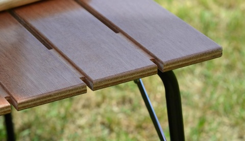 Castelmerlino 280 Składany Stół Okumè cm 100 x 60 cm – Naturalne Drewno i Matowa Czerń Castelmerlino 280 Składany Stół Okumè cm 100 x 60 cm – Naturalne Drewno i Matowa Czerń