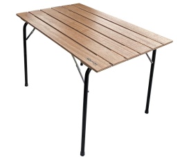 Castelmerlino 280 Składany Stół Okumè cm 100 x 60 cm – Naturalne Drewno i Matowa Czerń