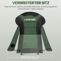 LARMNEE Składane Krzesło Kempingowe z Uchwytem na Butelki i Torbą do Przenoszenia, Zielono-Czarne, Wymiary 54.5 x 54.5 x 105 cm