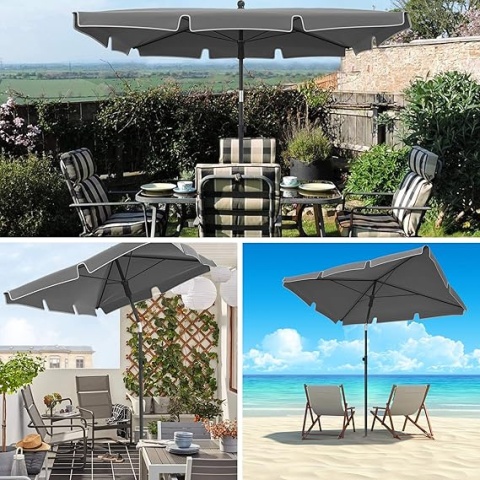 VOUNOT Prostokątny Parasol Ogrodowy / Balkonowy 200x125 cm, Pochylany VOUNOT Prostokątny Parasol Ogrodowy / Balkonowy 200x125 cm, Pochylany